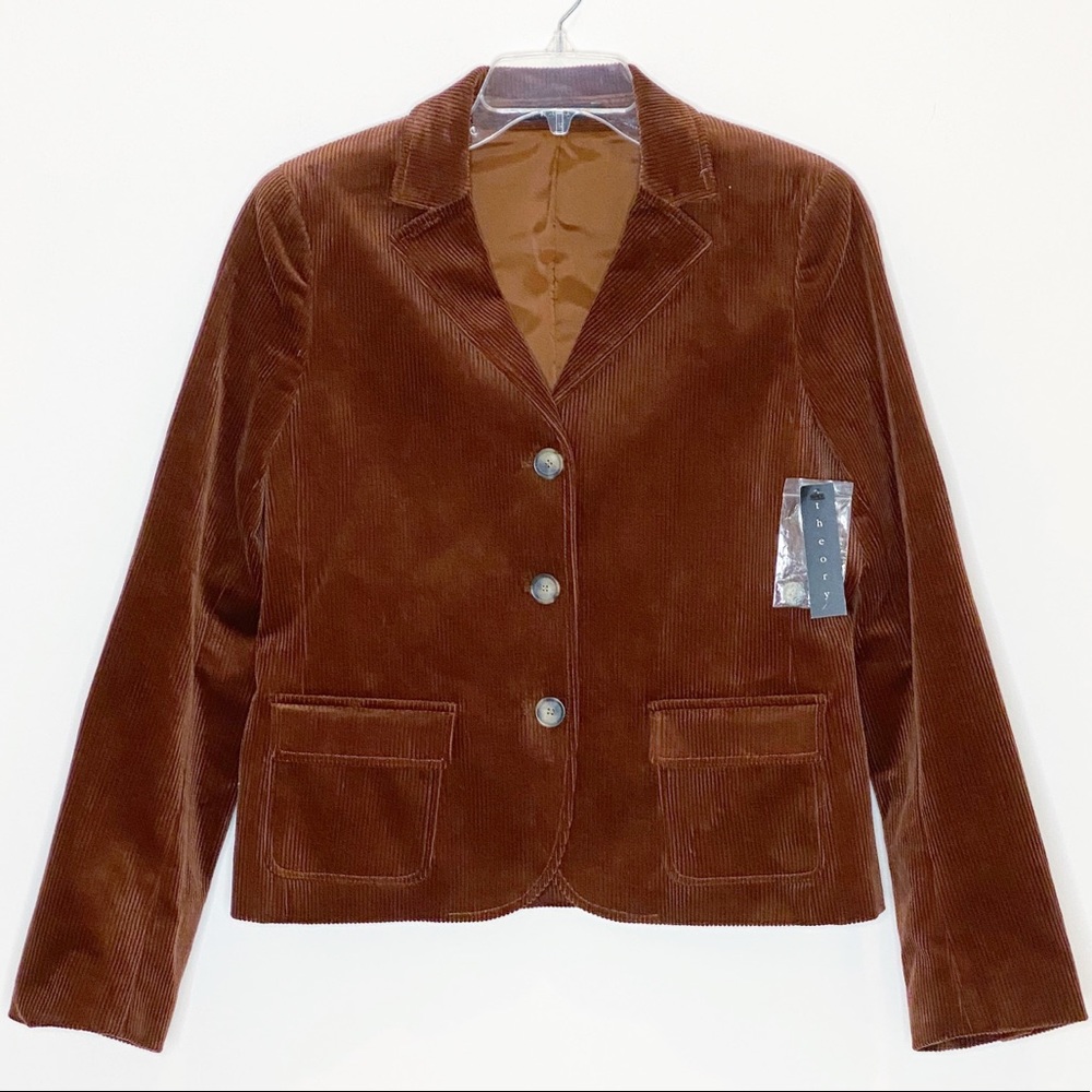 Theory Blazer Patten Brown Corduroy NWT Size 12